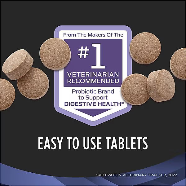 Zoomies & Co easy to use probiotic tablets for digestive health with veterinarian recommended label