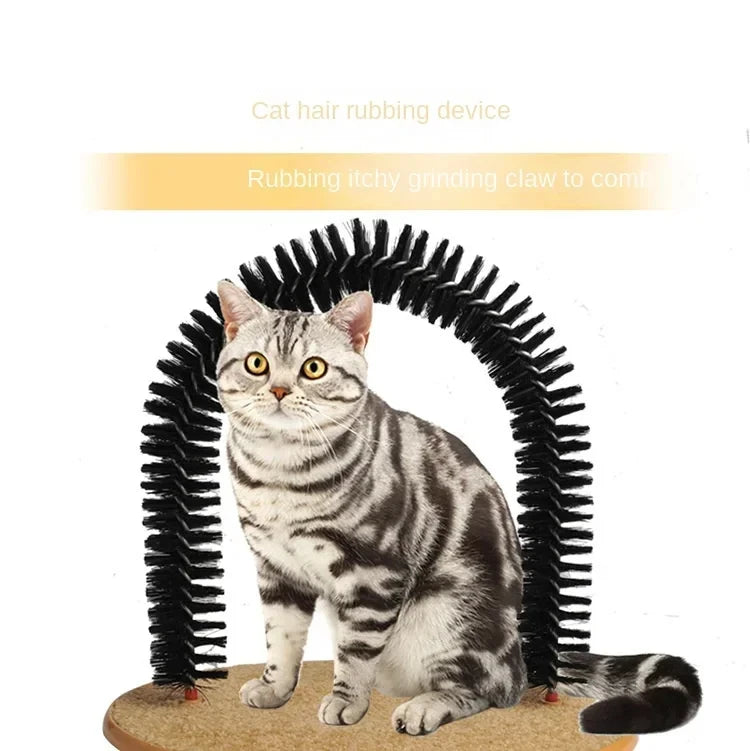 PurrSpa Self-Grooming Cat Arch with bristles for cats to rub against and groom themselves