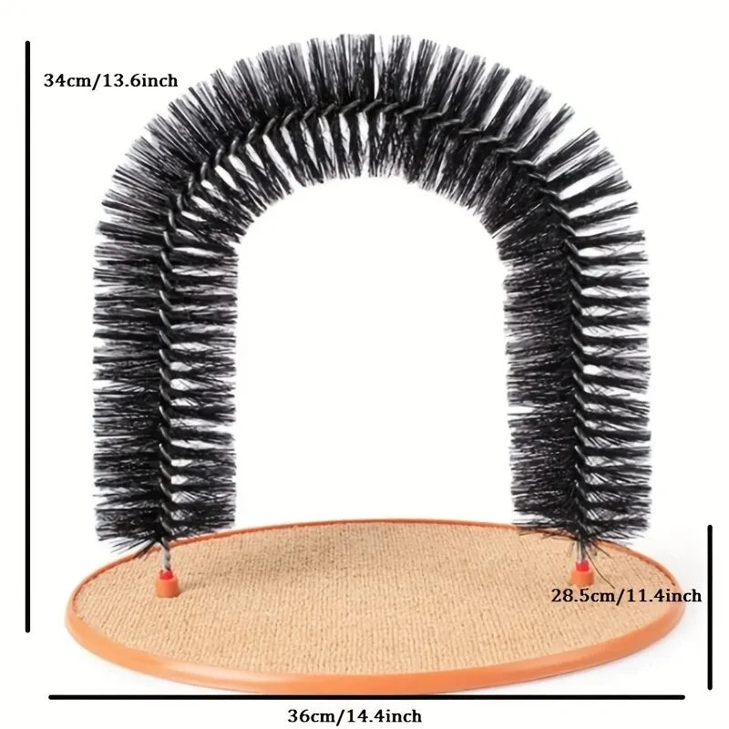 PurrSpa Self-Grooming Cat Arch with Bristle Brushes for Cats to Massage and Groom Themselves