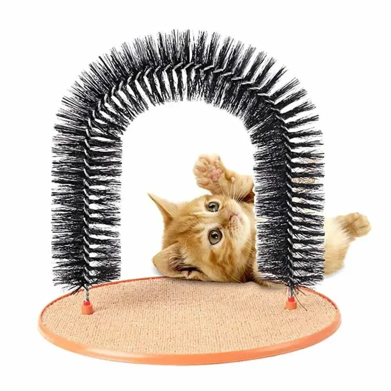 PurrSpa Self-Grooming Cat Arch with Bristles for Cats to Brush Fur and Play