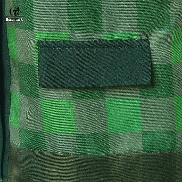 Close-up of green plaid fabric from an Animal Crossing New Horizons outfit by Zoomies & Co