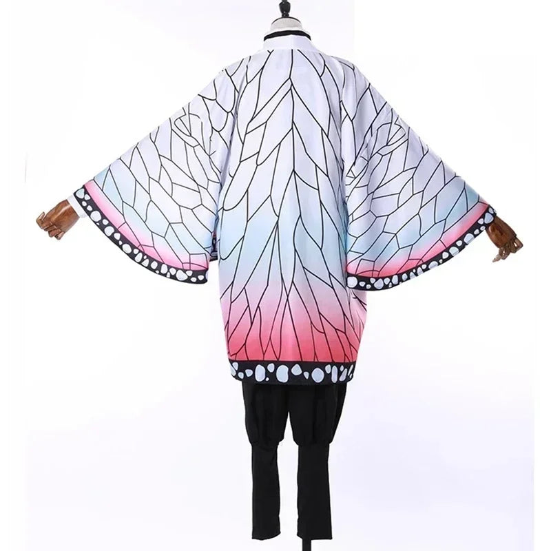 Kids Shinobu cosplay costume featuring a colorful kimono design with butterfly wing patterns