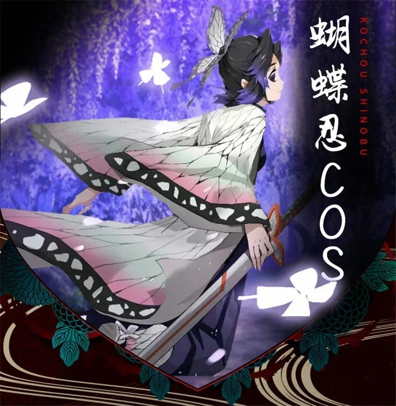 Shinobu cosplay costume for kids featuring colorful wings and detailed design inspired by the character