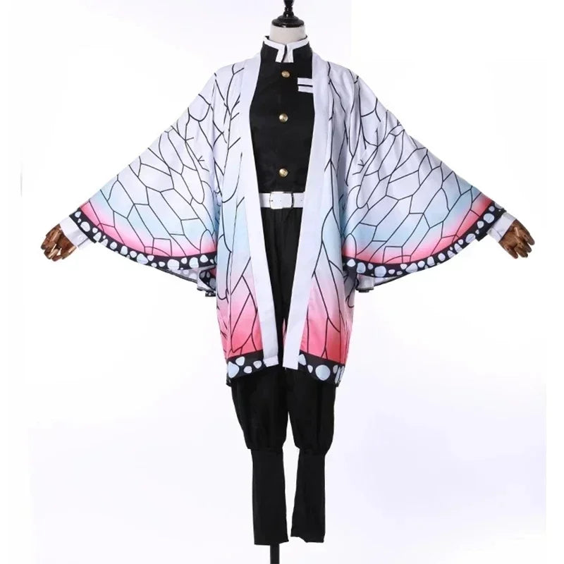 Shinobu cosplay costume for kids featuring a butterfly kimono design with vibrant colors and detailed patterns