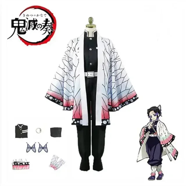 Shinobu cosplay costume for kids featuring colorful kimono and accessory details for anime fans