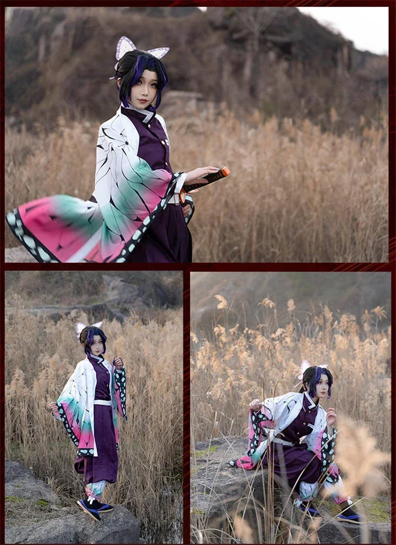 Shinobu cosplay costume for kids featuring vibrant color design and butterfly details