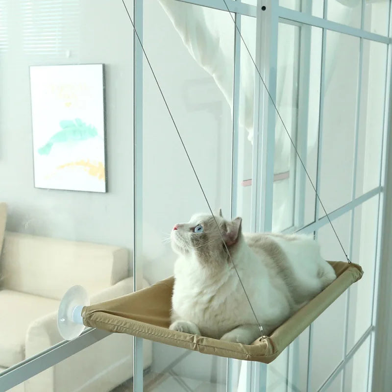 SkyLounge Window Cat Hammock featuring a cozy design for window lounging cats