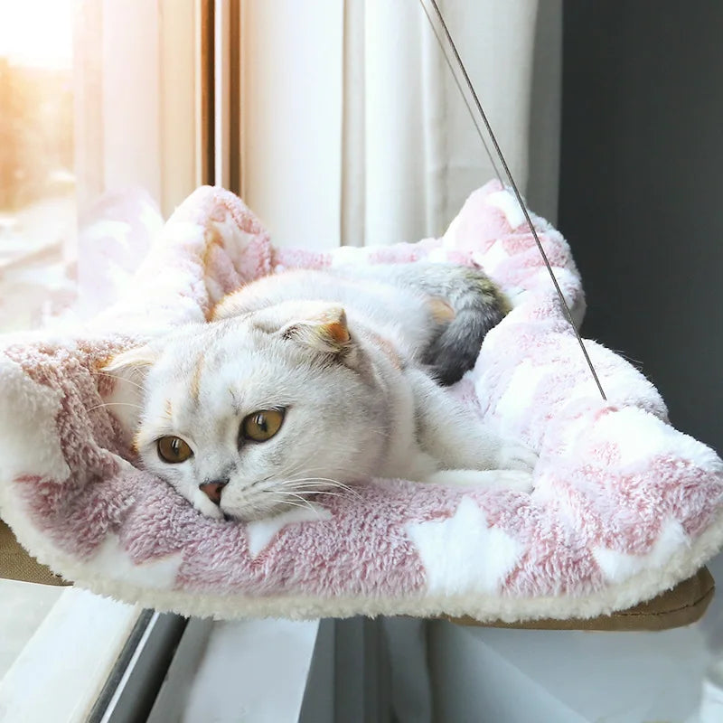 Cozy SkyLounge Window Cat Hammock with Soft Cushion for Cats to Relax by the Window