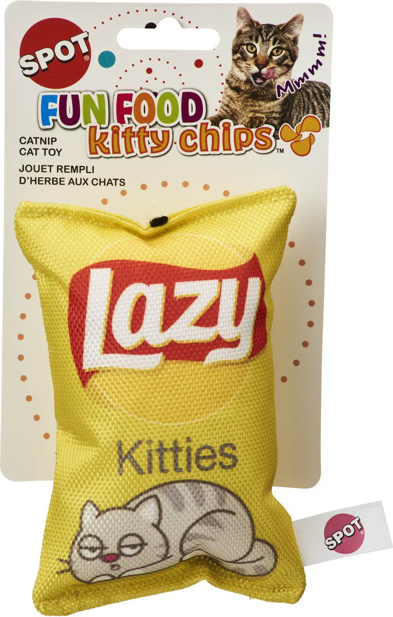 Spot plush cat toy assorted Lazy Kitties catnip cat toy shaped like a snack bag