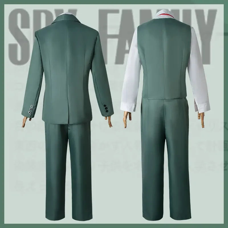 Spy x Family Twilight outfit for men featuring a tailored green suit and stylish white shirt