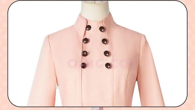 Spy X Family Yor Forger dress in soft pink with stylish button detailing for fans of the series
