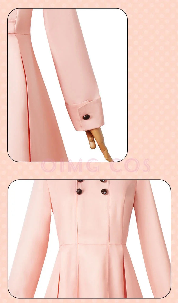 Details of Spy X Family Yor Forger dress featuring elegant buttons and stylish long sleeves