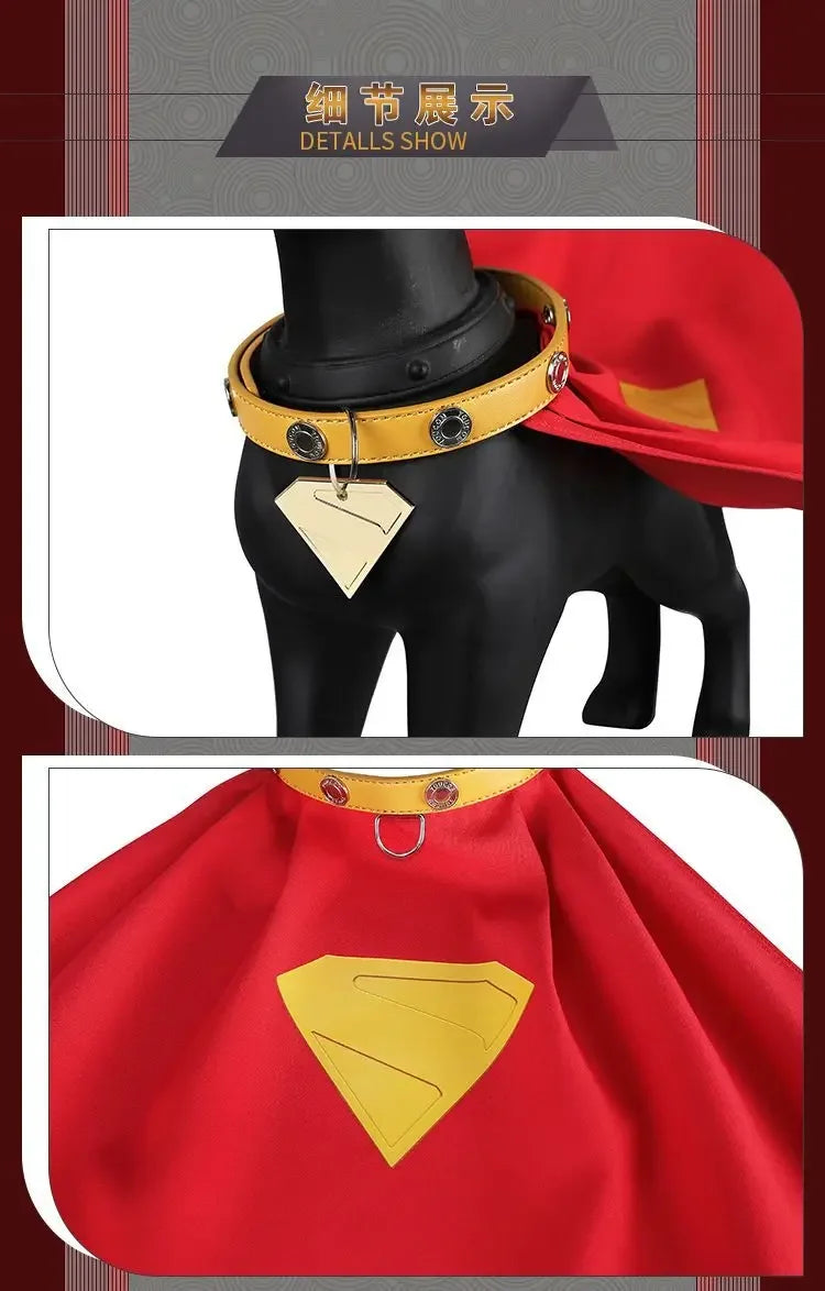 Superhero Dog Costume with Red Cape and Yellow Collar for Pets from Zoomies & Co