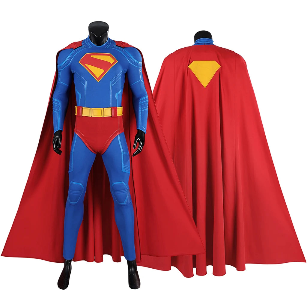 Zoomies & Co Superman Costume with Red Cape for Kids, Perfect for Superhero Dress-Up Parties
