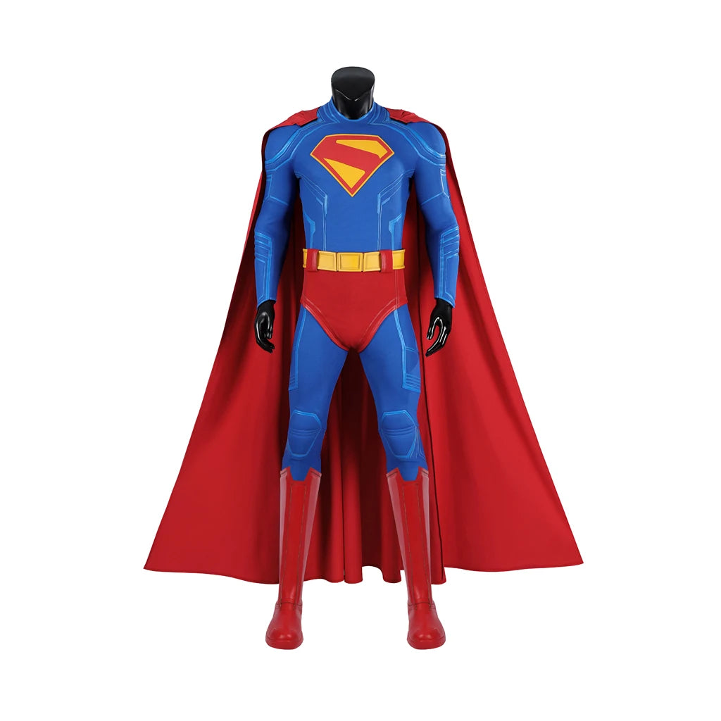 Zoomies & Co Superman Costume with Red Cape and Blue Bodysuit for Kids and Adults