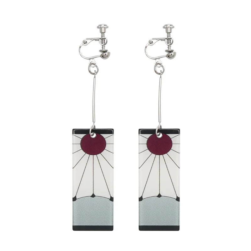 Tanjiro earrings Demon Slayer featuring a stylish design with striking colors and a unique shape
