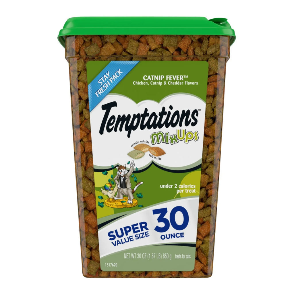 Temptations MixUps Catnip Fever chicken cat treats in 30 ounce super value container