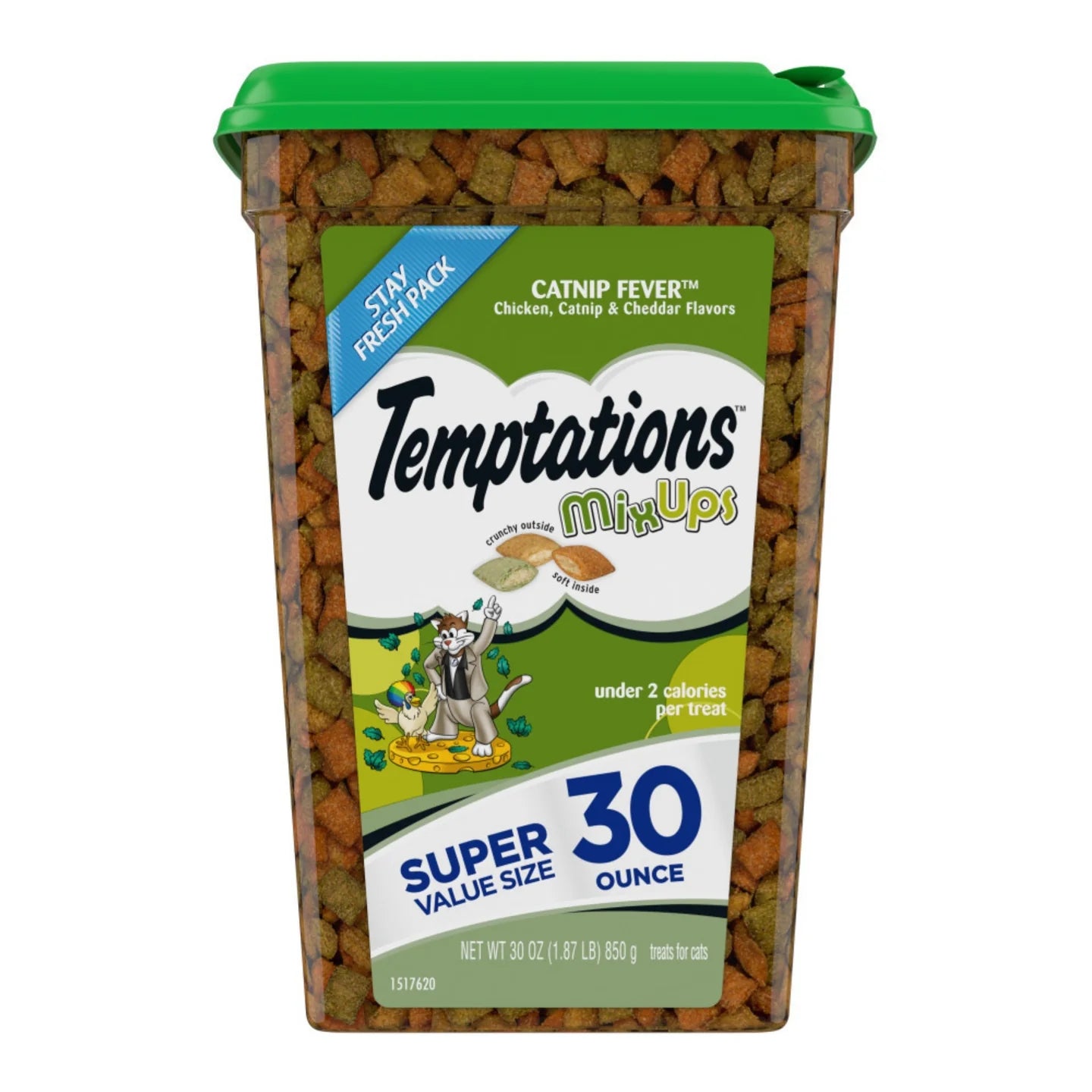 Temptations MixUps Catnip Fever chicken cat treats in 30 ounce super value container