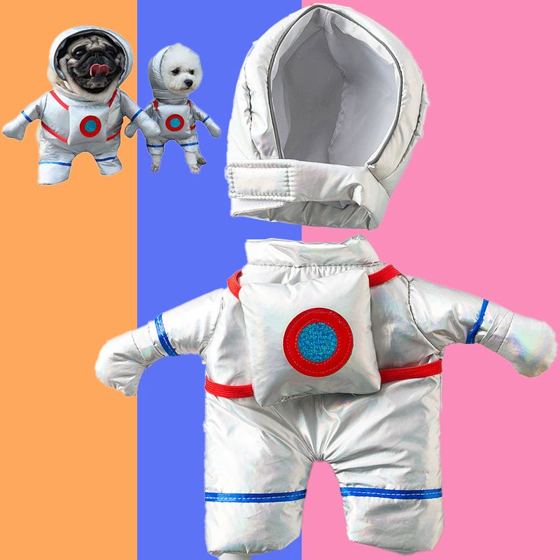 Adorable astronaut pet outfits by Zoomies & Co, perfect for TikTok trending pet outfits