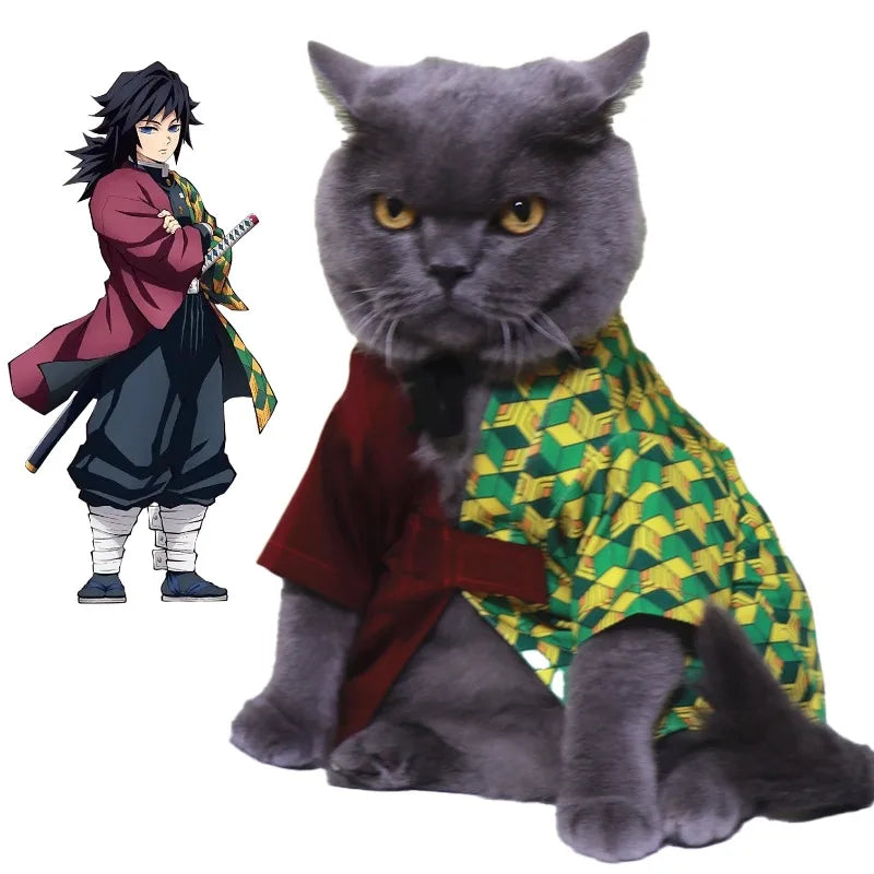 Tomioka Giyuu pet costume featuring a stylish design for pets who love anime