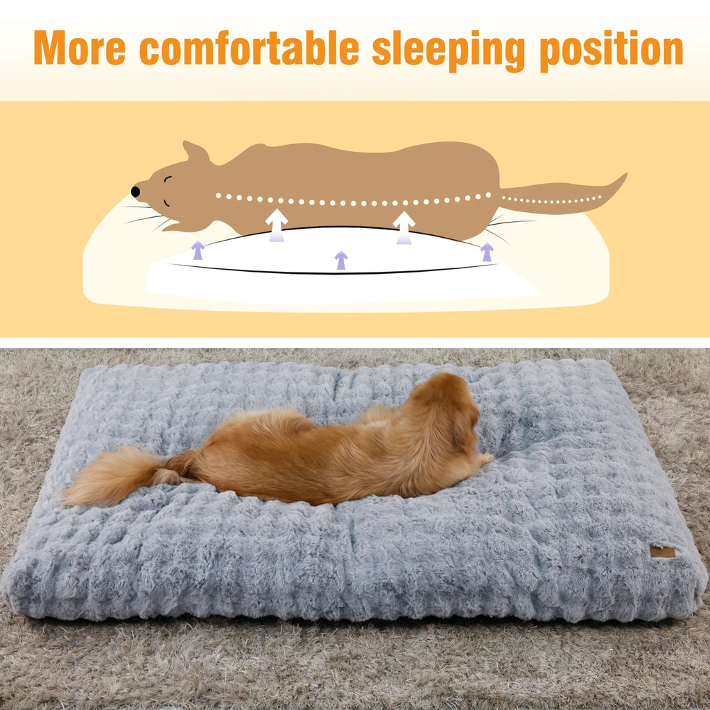 Ultra plush dog bed designed for comfort with supportive sleep posture for pets
