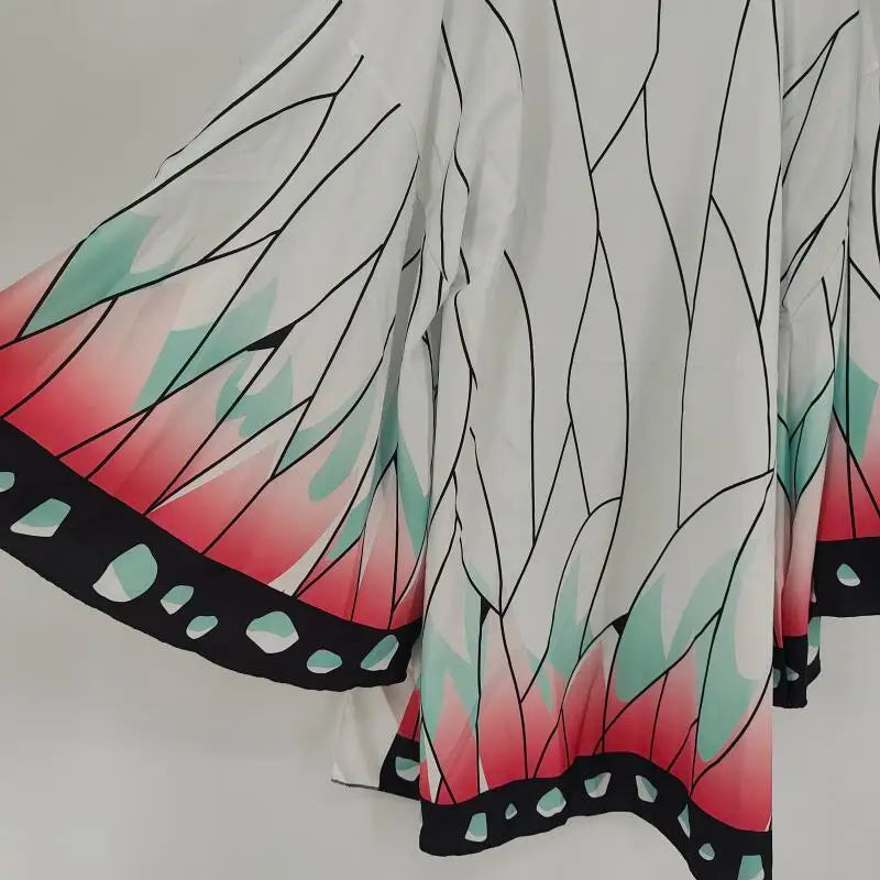 Kochou Shinobu cosplay kimono cardigan with vibrant colors and elegant design for anime fans