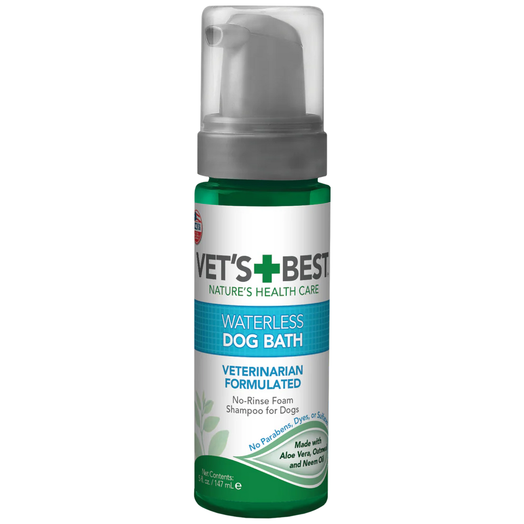 Vet's Best waterless shampoo for dogs no-rinse foam with aloe vera and oat extracts