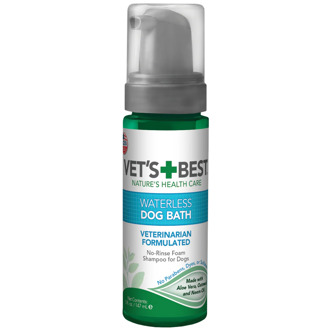 Vet's Best waterless shampoo for dogs no-rinse foam with aloe vera and oat extracts