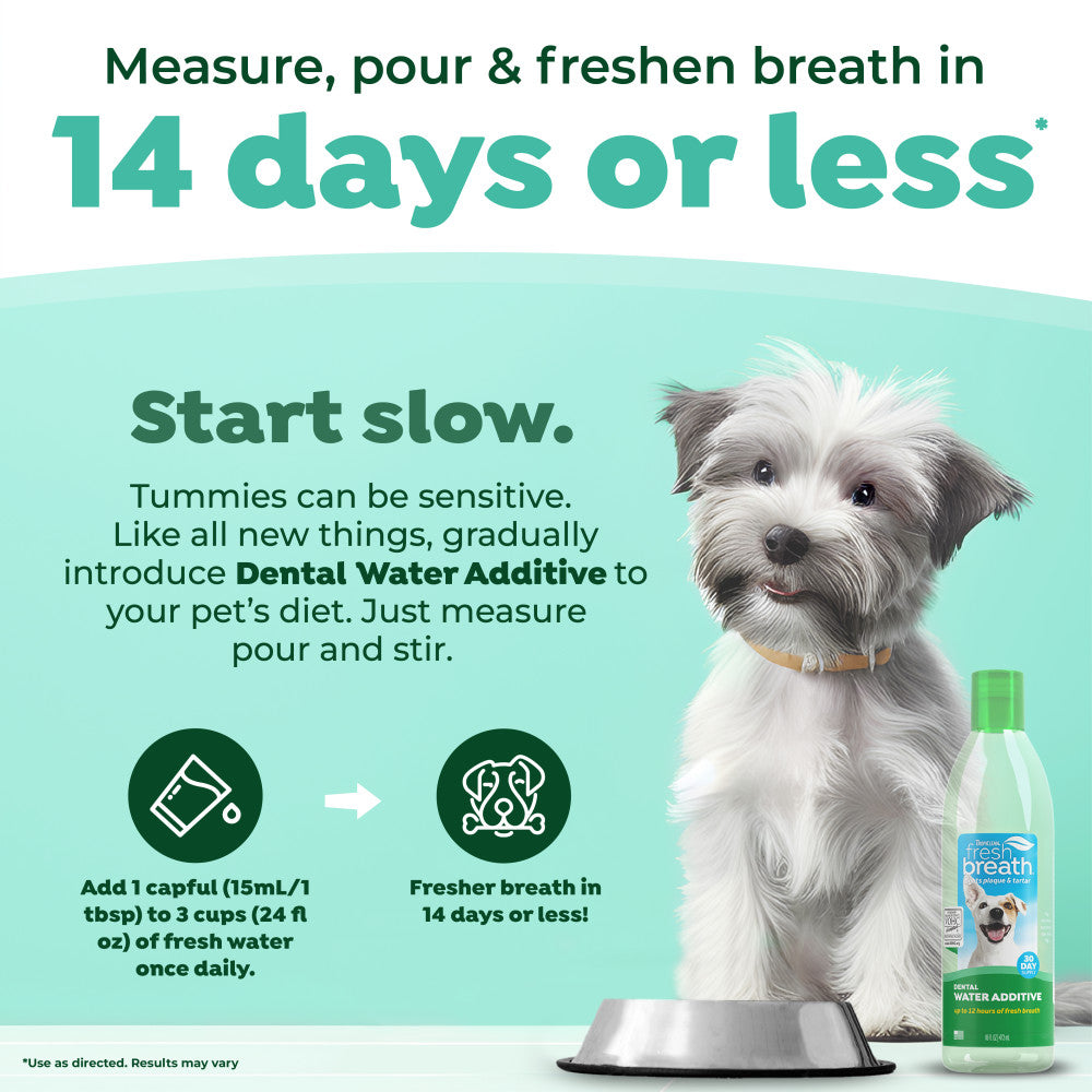 TropiClean Fresh Breath Dental Water Additive for Dogs, 16-fl oz bottle