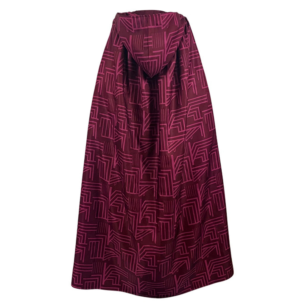 High-quality Wanda Vision Halloween costume cape with a stylish design in deep burgundy color