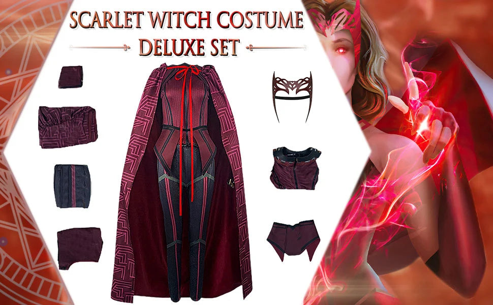 Wanda Vision Halloween costume high quality deluxe set with cape and accessories for cosplay