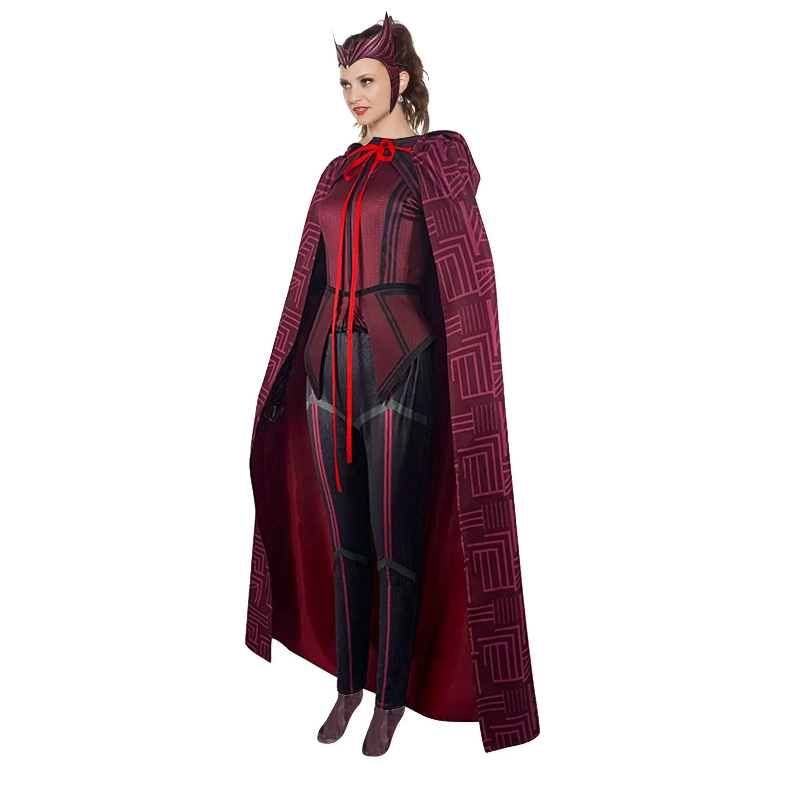 Wanda Vision Halloween costume high quality featuring a stylish cape and detailed outfit for fans