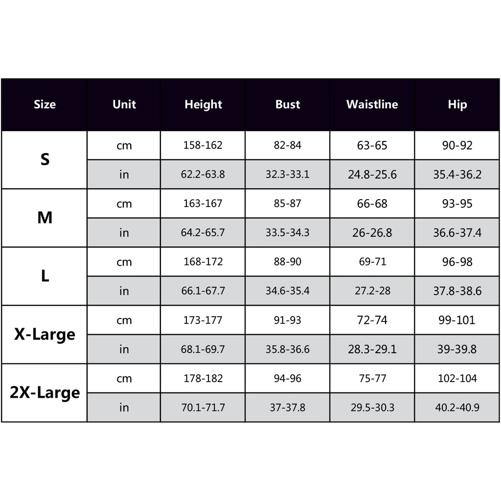 Sizing chart for Wanda Vision Halloween costume high quality with measurements for various sizes