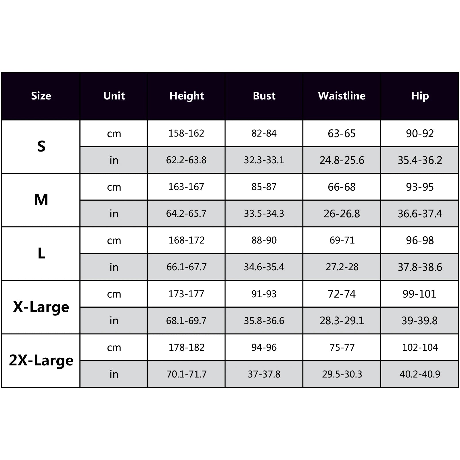 Sizing chart for Wanda Vision Halloween costume high quality with measurements for various sizes