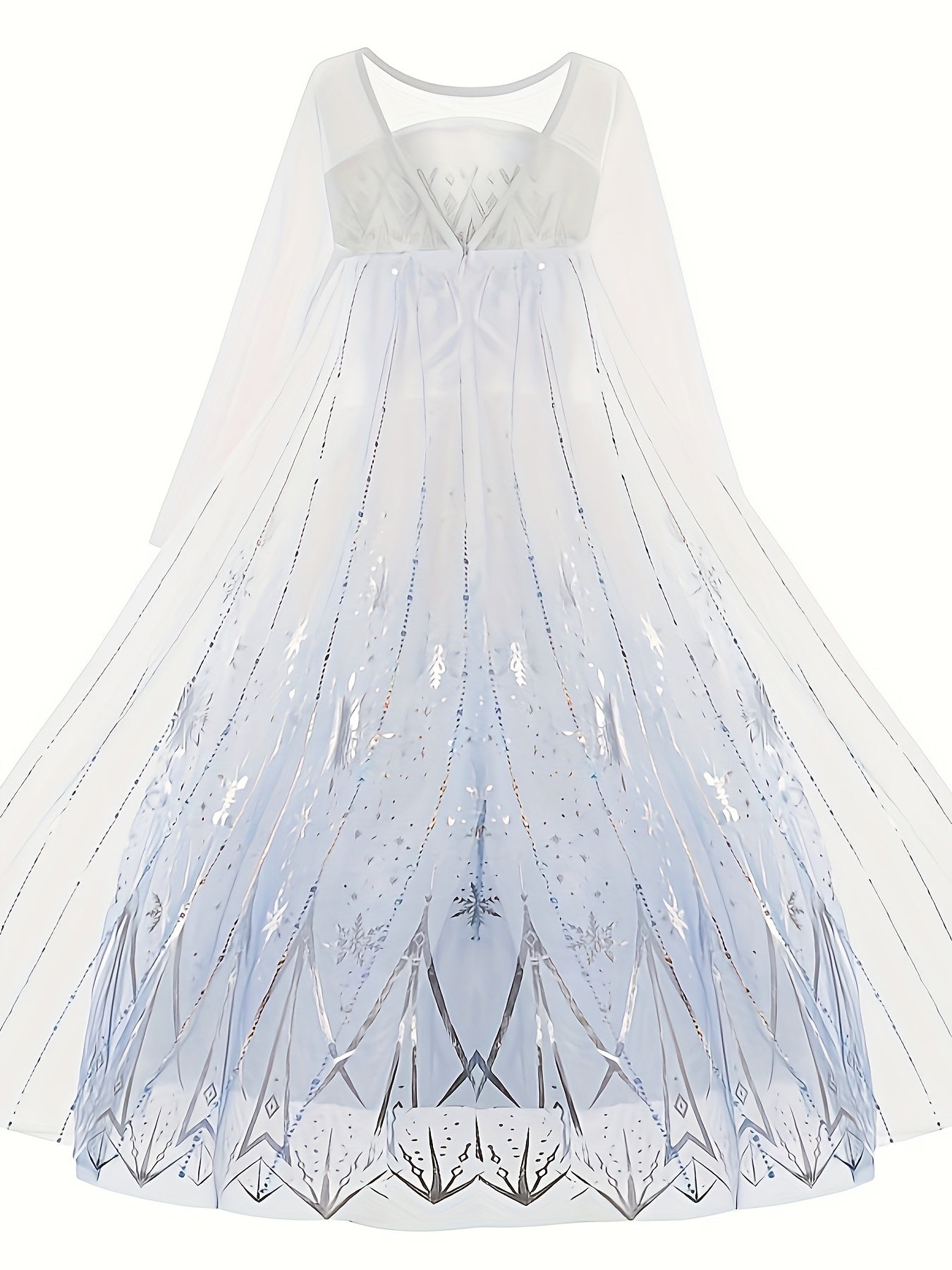 Elegant white princess dress for girls with sparkling details and flowing cape for enchanting playtime