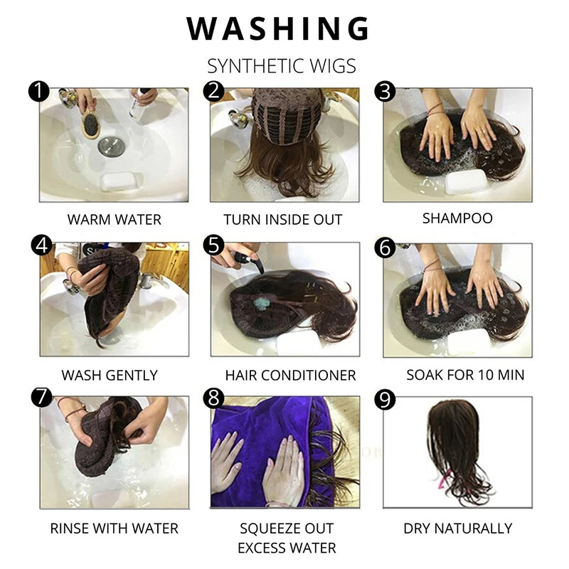 Step-by-step guide for washing synthetic wigs for best care and maintenance