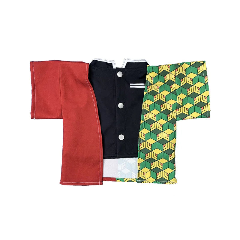 Zenitsu pet cosplay costume featuring vibrant colors and intricate patterns for stylish pet dress-up